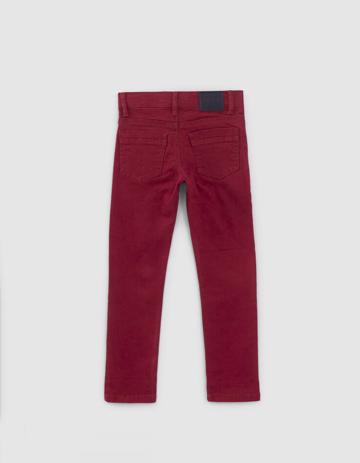 Dunkelrote, upgecycelte SLIM-Fit-Jeans f&uuml;r Jungs-3
