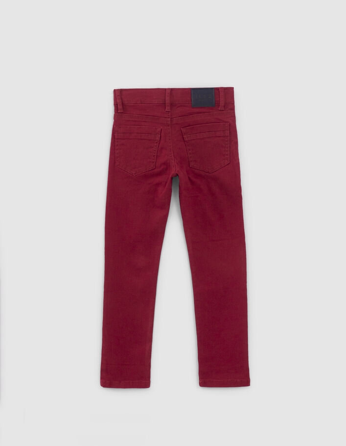 Dunkelrote, upgecycelte SLIM-Fit-Jeans für Jungs-3