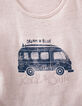Tee-shirt rose poudré bio van et broderie bébé fille -2
