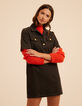 Robe en jean marron imprim&eacute; l&eacute;opard I.Code-3