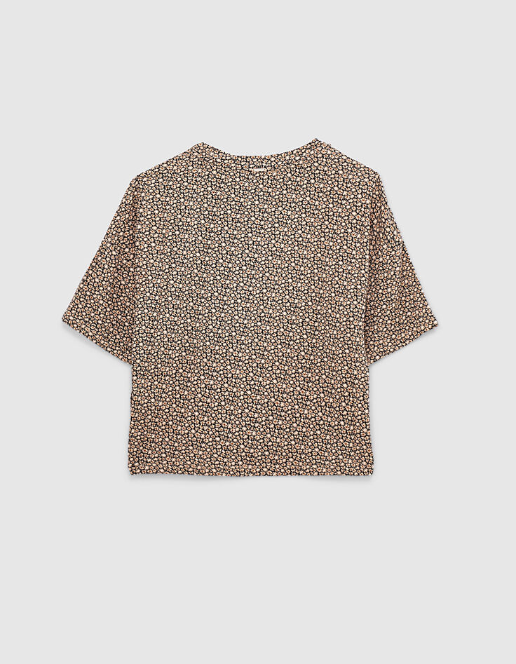 Camiseta camel estampado florecitas ni&ntilde;a-3