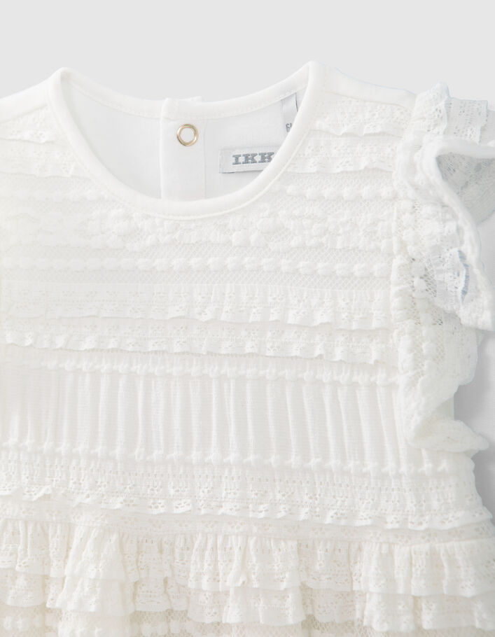 Robe cérémonie blanc cassé dentelle bébé fille - IKKS