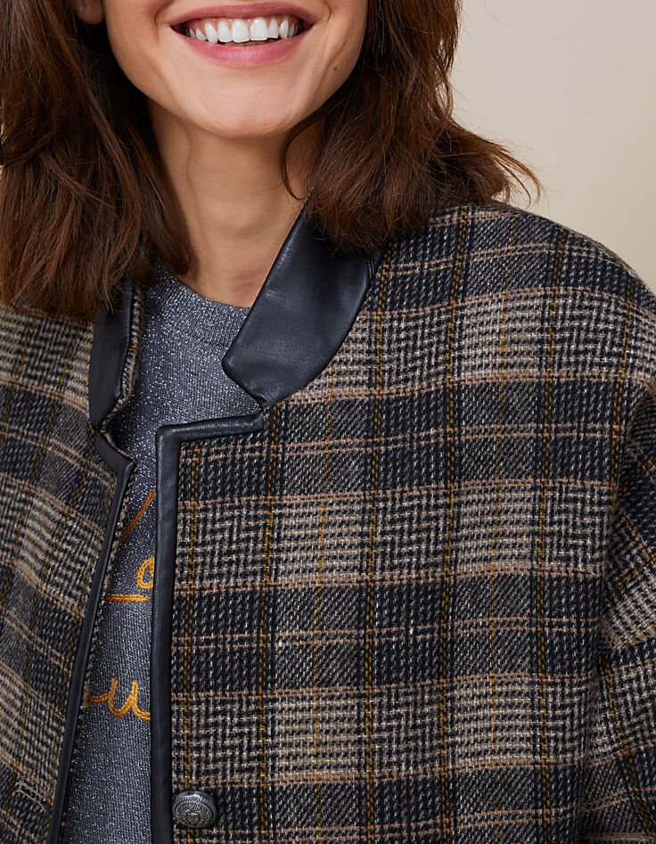 Manteau fauve à carreaux I.Code-4 Manteau fauve à carreaux I.Code-4