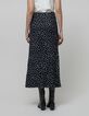Jupe midi noire LENZING&trade; ECOVERO&trade; imprim&eacute; pois Femme-4