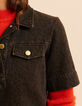 Robe en jean marron imprim&eacute; l&eacute;opard I.Code-6