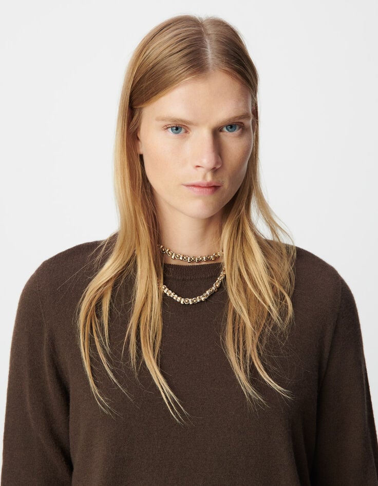 Jersey lana marrón punto mujer-5 Jersey lana marrón punto mujer-5