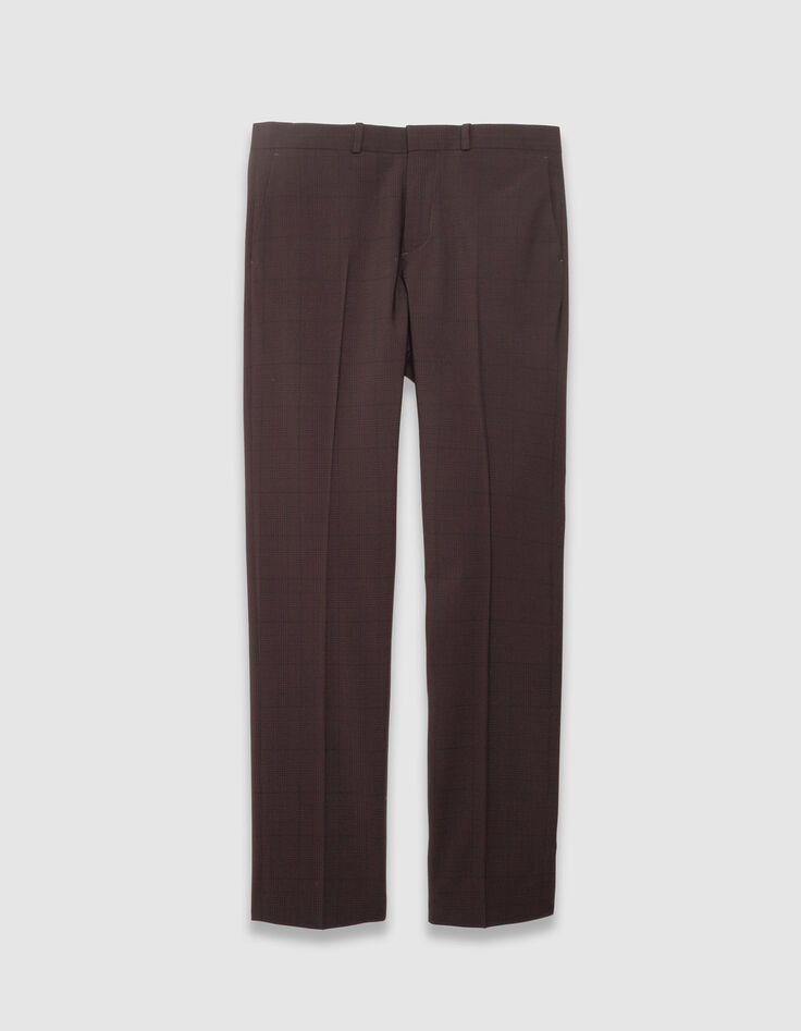 Men’s plum check TRAVEL SUIT suit trousers-5