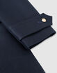 Manteau caban marine bouton gravés Femme-2