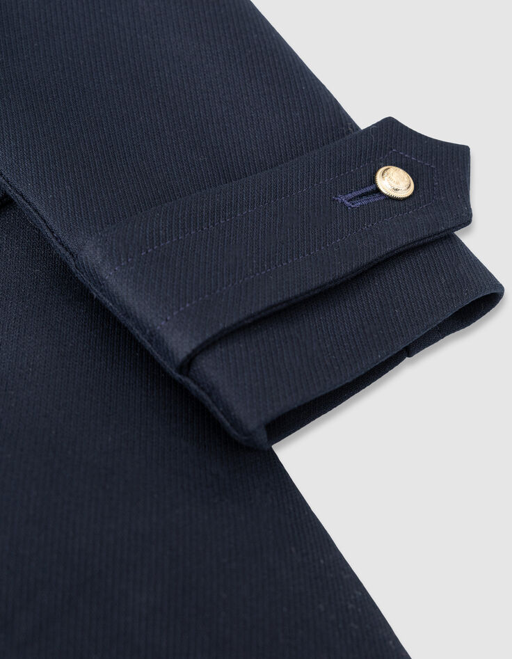 Manteau caban marine bouton gravés Femme-2