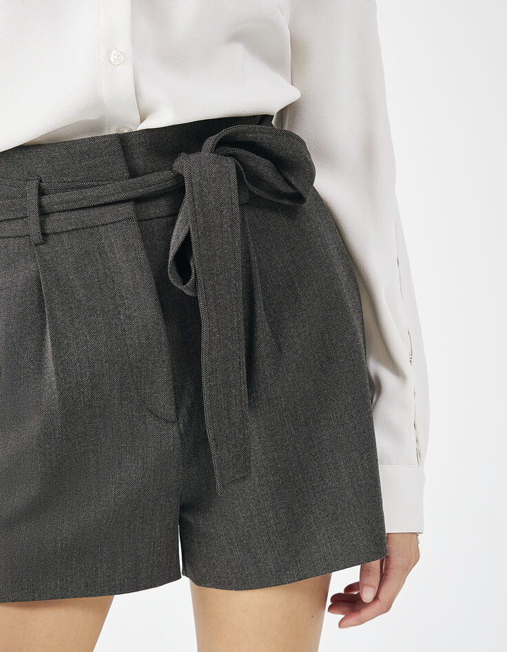 Short court marron ceinture amovible femme-3