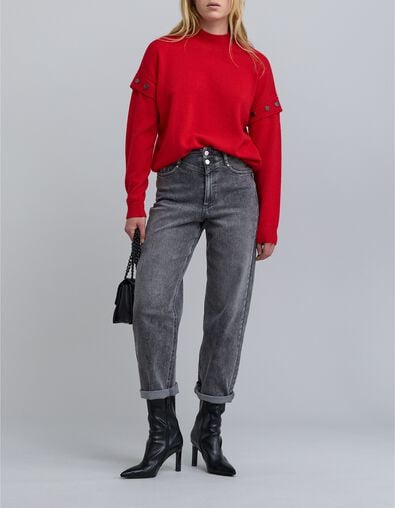 Gebreide damestrui met studs op de armsgaten - IKKS