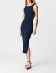 Women's navy side cut-out knit tube dress-6