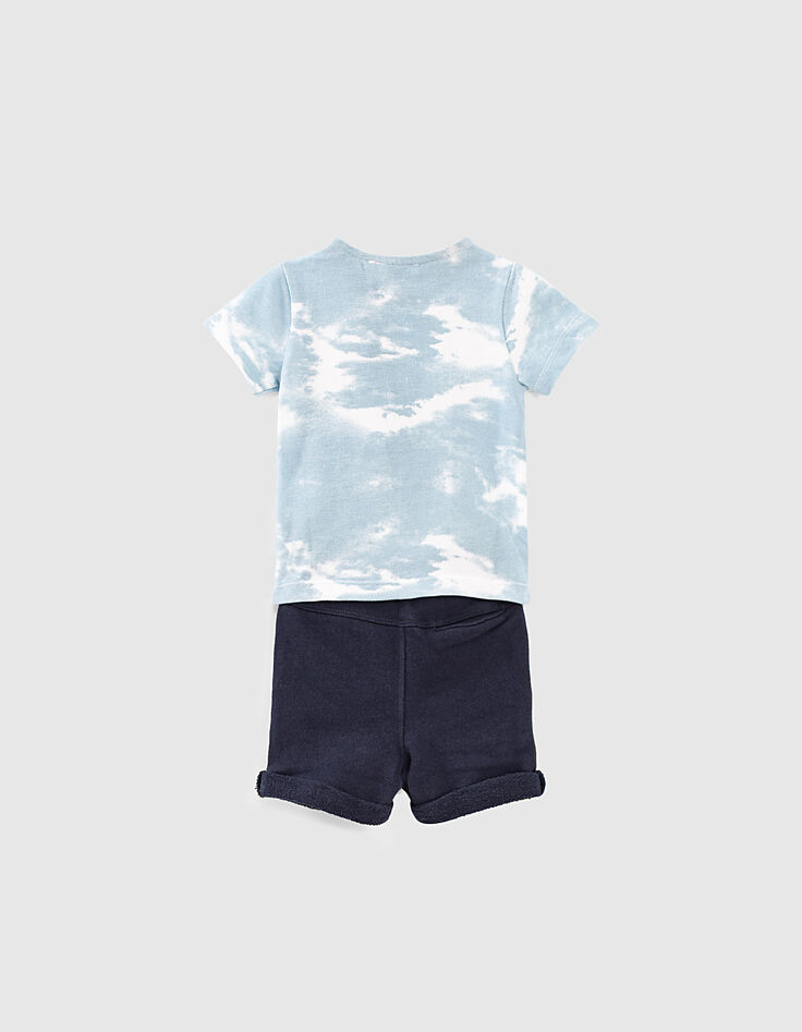 Ensemble polo gris et short molleton bio bébé garçon   -6