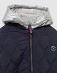 Manteau marine matelassé parementure amovible fille-4