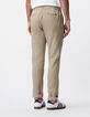 Jogpant de costume beige fonc&eacute; lin m&eacute;lang&eacute; Homme-3