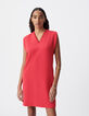 Vestido rojo de mujer con cuello en V-2