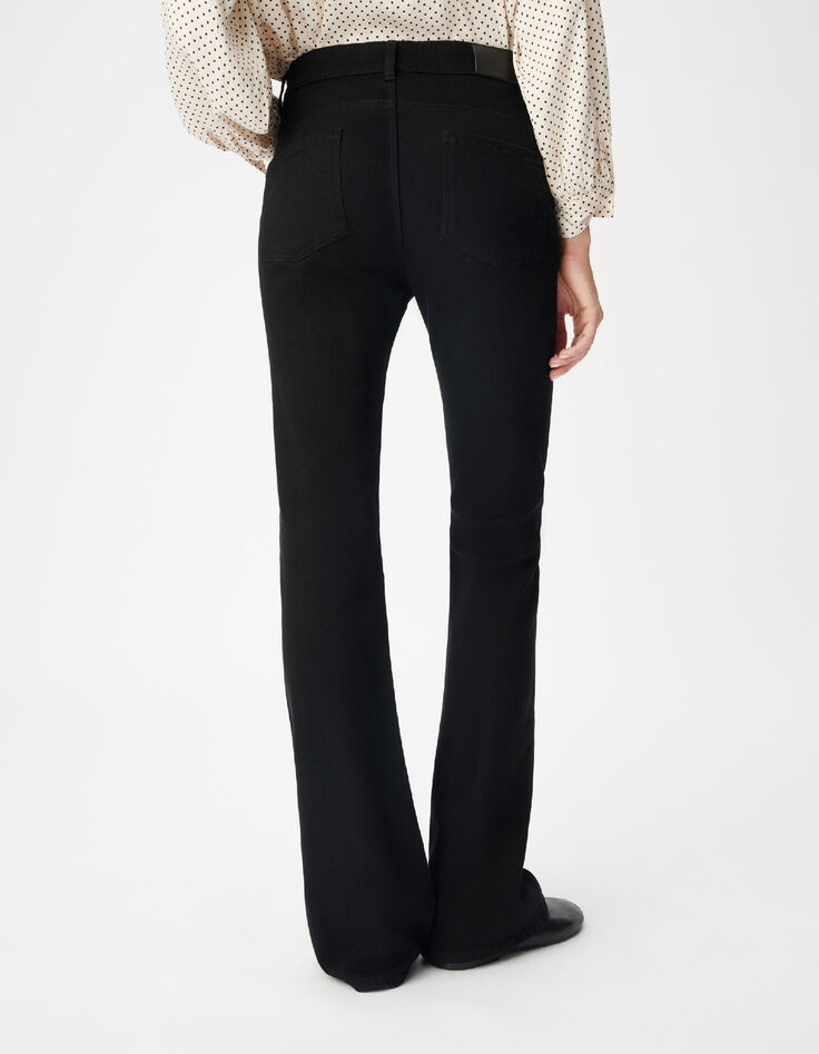 Jean flare noir taille haute Jodie Femme-3