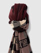 Men&rsquo;s burgundy check scarf-4