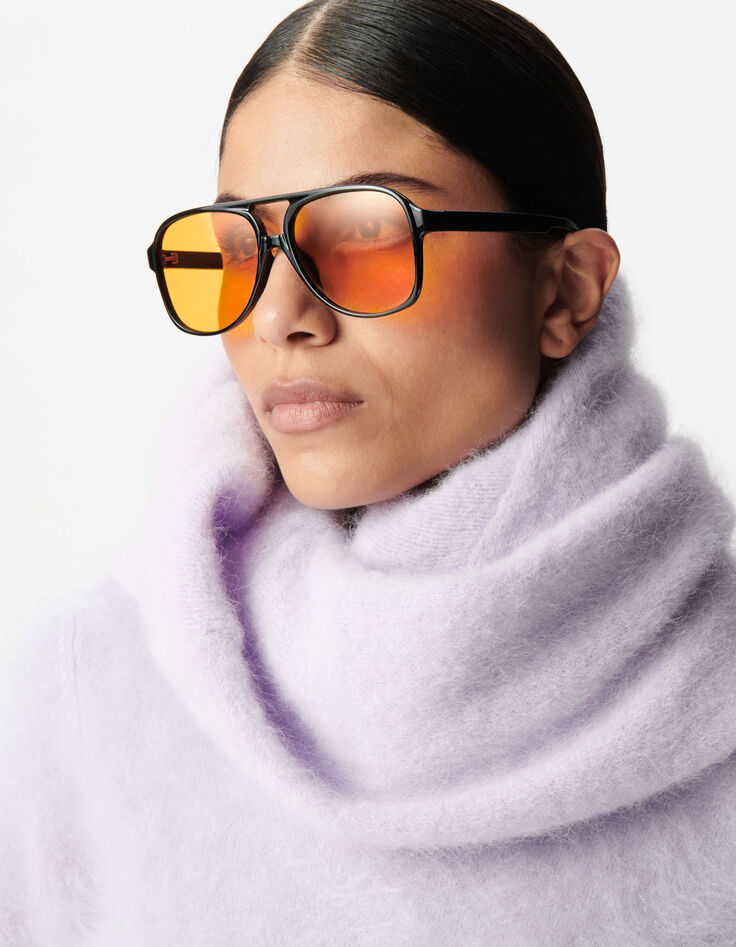 Women&rsquo;s lilac cashmere round-neck T-shirt-5