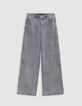 Grijze afgewassen WIDE LEG jeans meisjes-2