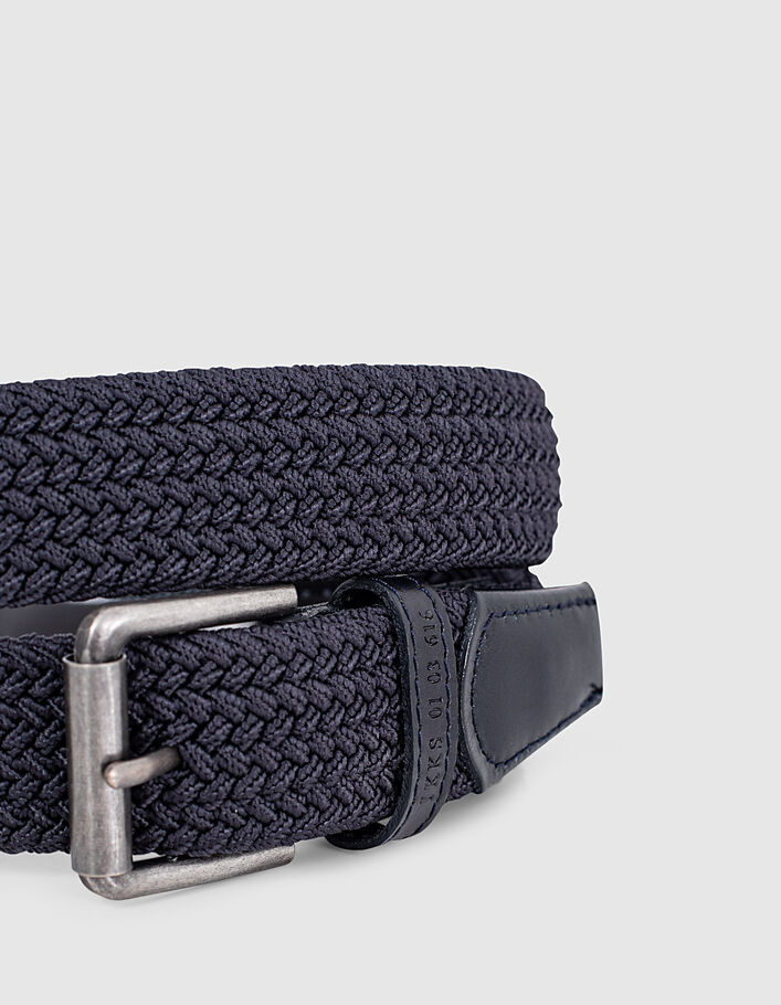 Men's navy woven belt - IKKS