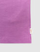 T-shirt violet coton bio palmier-tigre copper fille-5