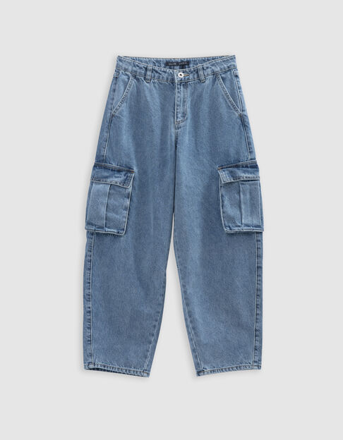 Blaue BALLOON-M&auml;dchenjeans Waterless, Battle-Taschen - IKKS