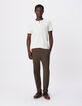 Heren kaki katoenen en linnen chino broek-1