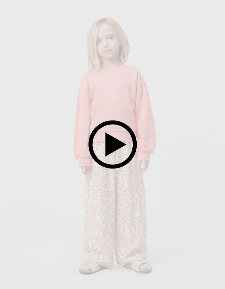 Sudadera rosa bordados ojales ni&ntilde;a-8