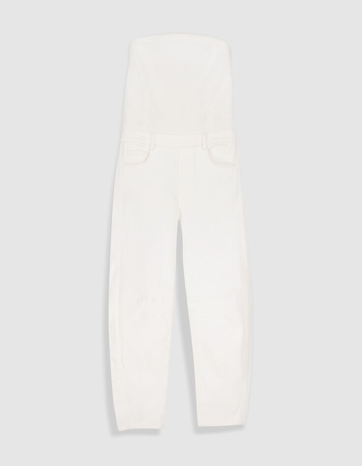 Bustier-Jumpsuit aus wei&szlig;em Denim f&uuml;r Damen in Tonnenform-7