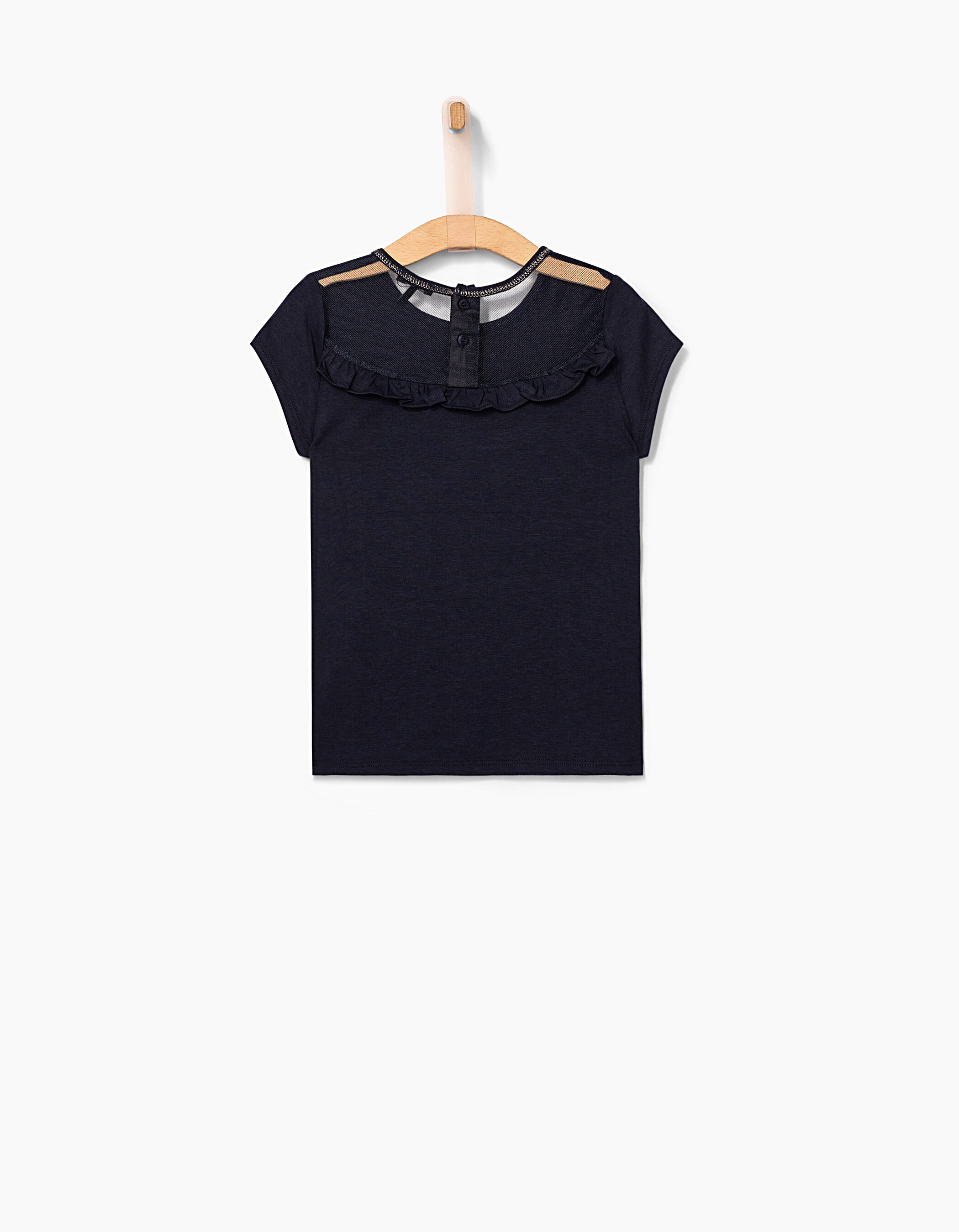 Camiseta navy con rejilla espalda nina IKKS