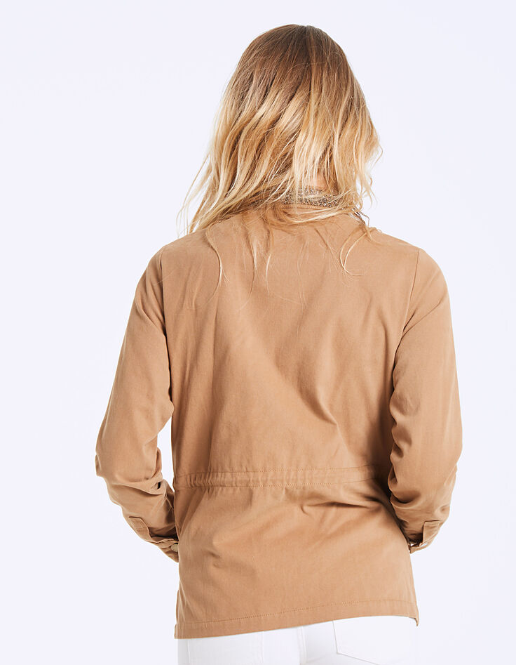Parka saharienne col officier broderies bijoux femme-3