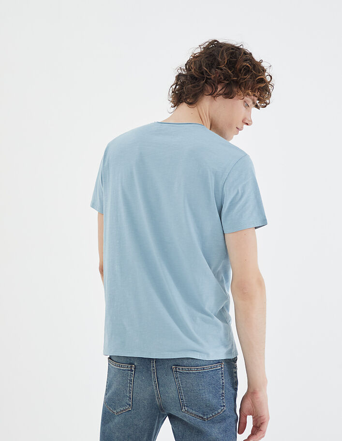 Tee-shirt L'Essentiel ice blue à col V Homme - IKKS