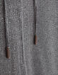 Mittellange Damen-Strickjacke silberfarbenes Lurex-5