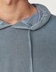 Blaugraues Herren-Kapuzen-T-Shirt-5