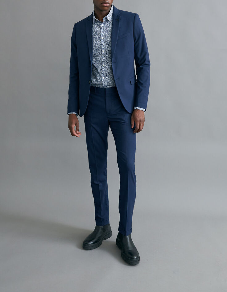 Men’s indigo decorative fabric SLIM suit trousers-1