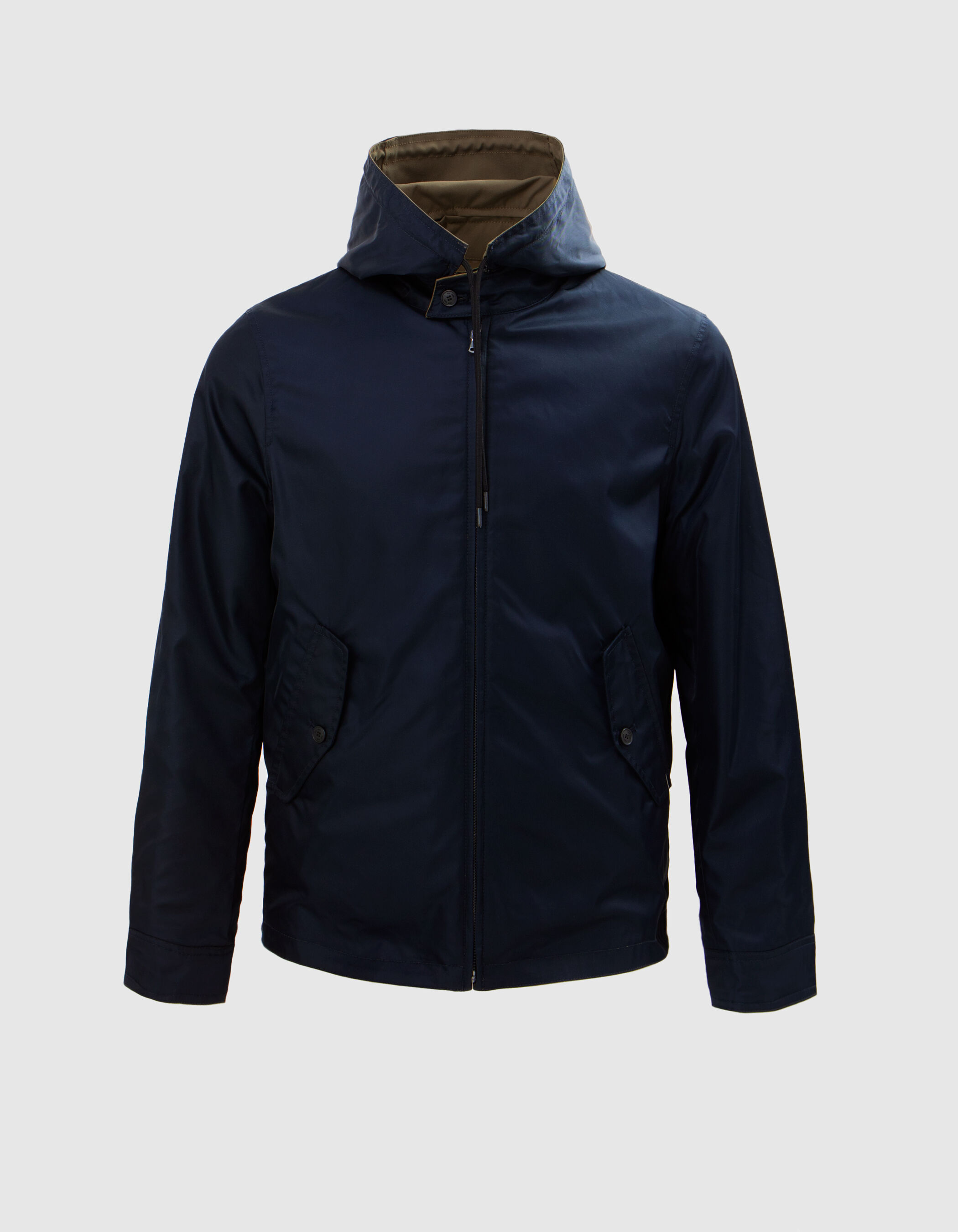 Men's navy blue and khaki reversible jacket IKKS