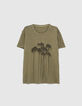 Camiseta caqui jaspeado palmeras Hombre-1