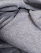 Pull à capuche gris maille à message fille-6
