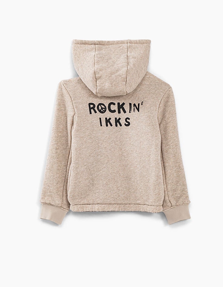Boys’ beige marl and sienna marl reversible jacket-6 Boys’ beige marl and sienna marl reversible jacket-6
