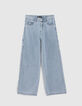 Blauwe baggy jeans biokatoen meisjes-1