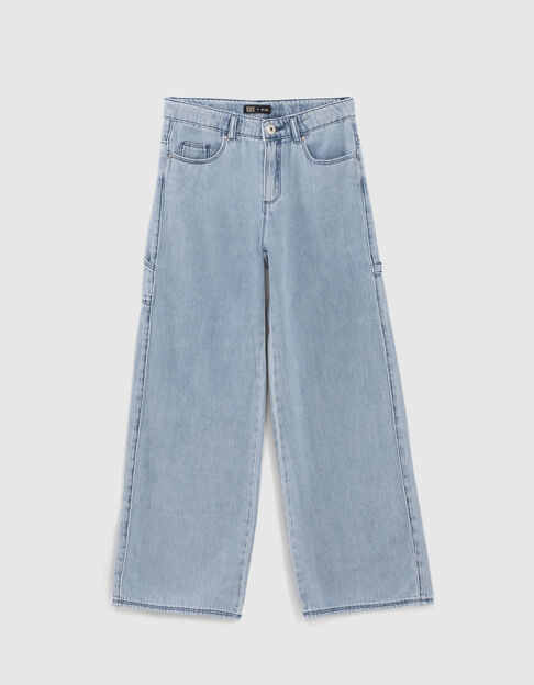 Girls’ blue organic cotton baggy jeans - IKKS