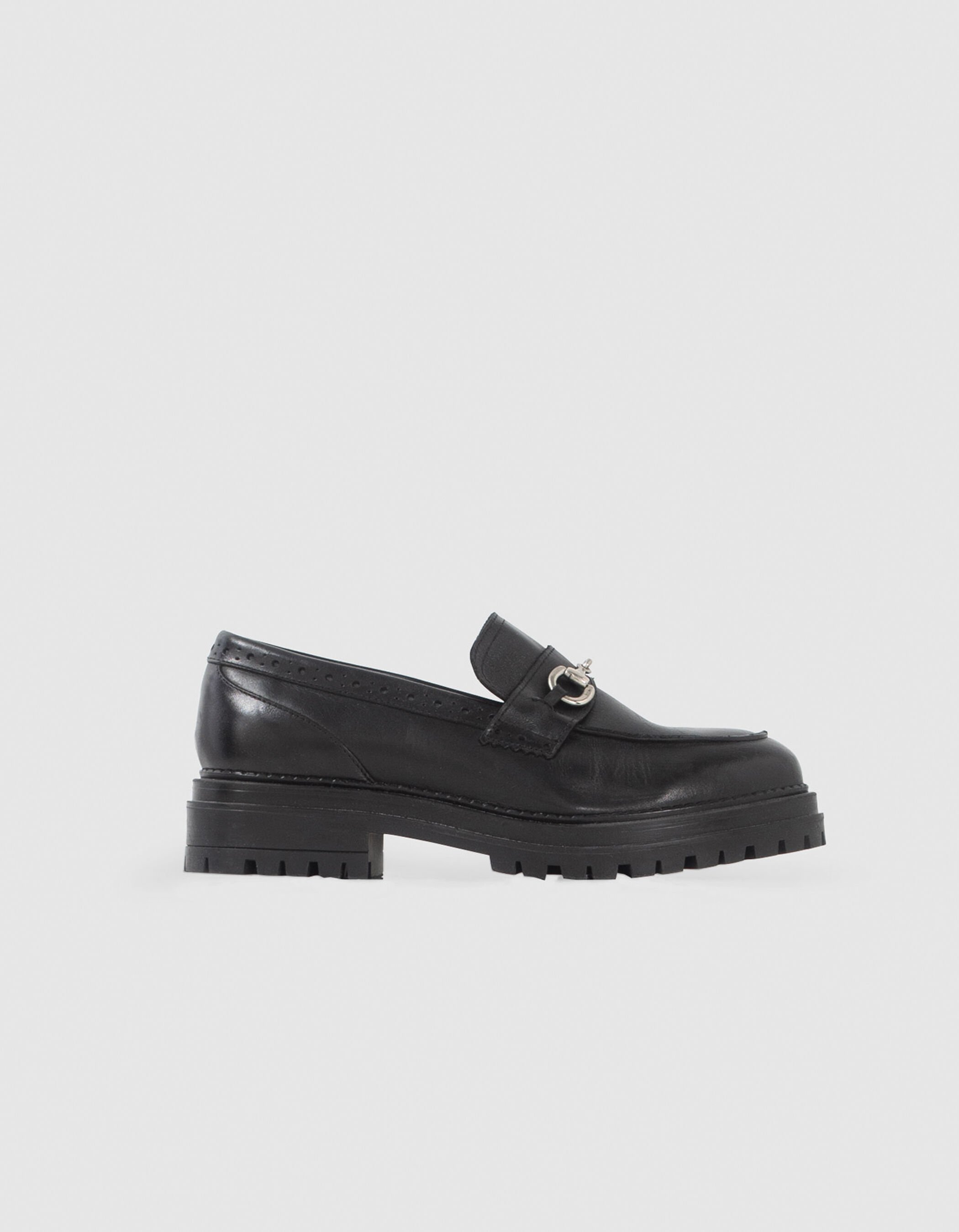 Black leather moccasins womens clearance