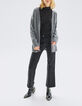 Women&rsquo;s grey knit cardigan with slogan on back-7