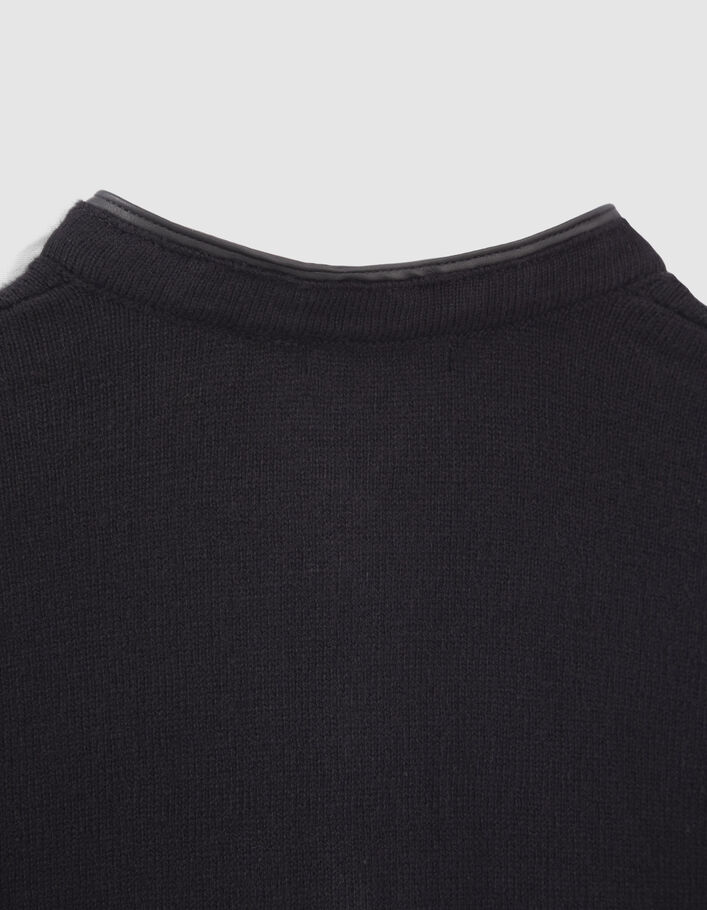 Boys’ black knit button-neck sweater-8