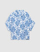 Chemise LENZING™ ECOVERO™ imprimé faïence bleu Femme-5