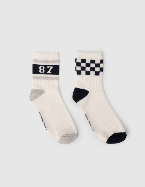 Boys’ navy/white/blue socks