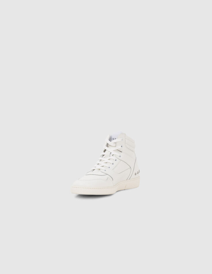 Sneakers blanches cuir décor clous Femme-2