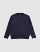 Navy vest mouwen gebreide logo's jongen-1
