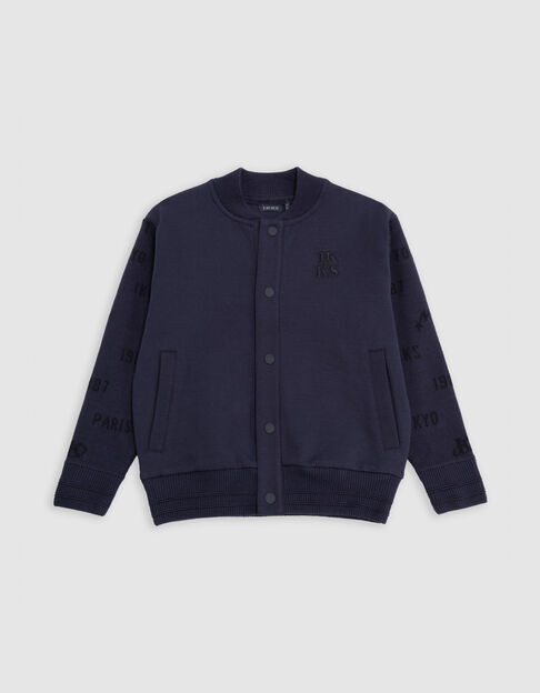 Navy vest mouwen gebreide logo's jongen - IKKS